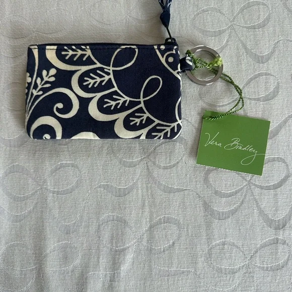Vera Bradley Navy and Cream Floral ID Case - Picture 2 of 4